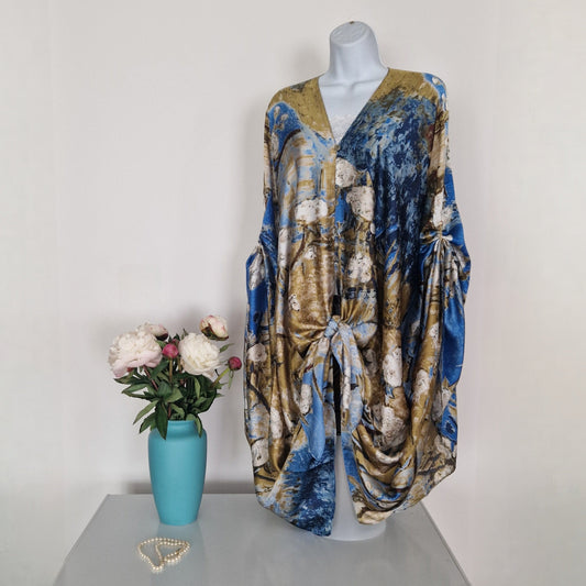 Handmade Boho-style multi-wear kaftan and robe  made from a soft cotton-polyester blend 