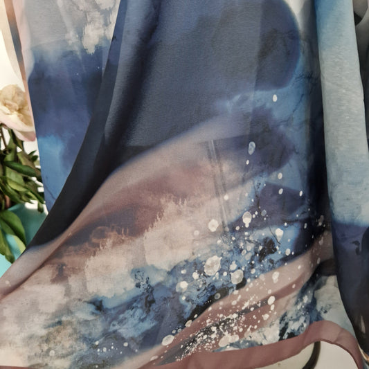 Handmade Boho-style multi-wear kaftan and robe  made from a soft cotton-polyester blend  in autumn colours